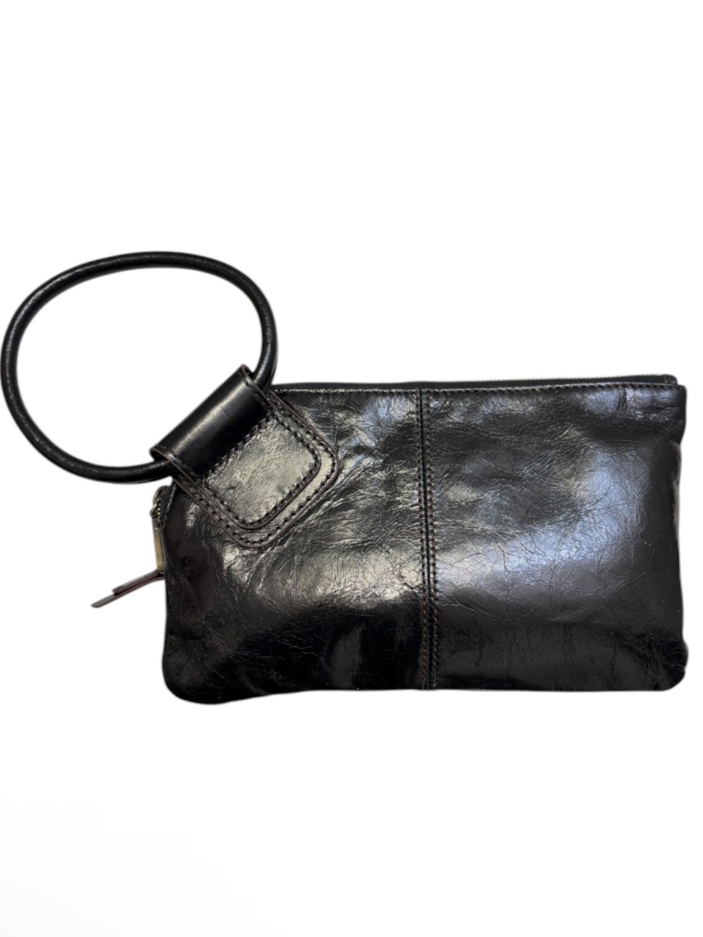 Hobo Black Leather Wristlet Clutch bag